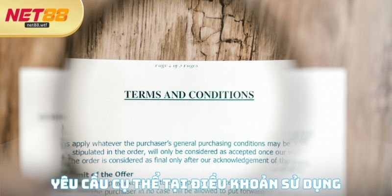 Yêu cầu cụ thể tại điều khoản sử dụng